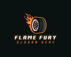 Flame Wheel Automotive logo design