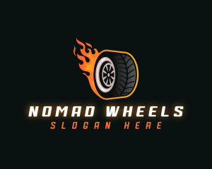 Flame Wheel Automotive logo design