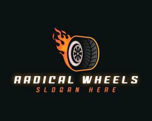 Flame Wheel Automotive logo design