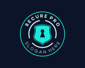 Security Keyhole Shield logo design