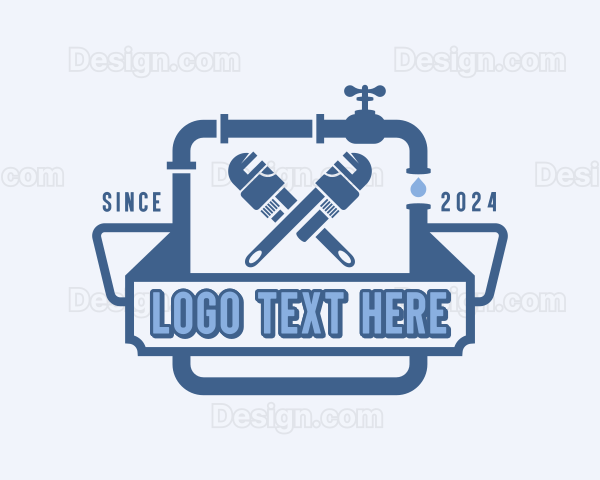 Wrench Faucet Plumber Logo