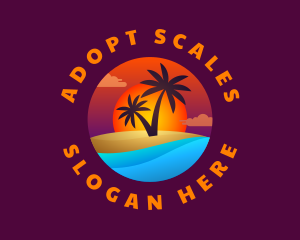 Tropical Island Beach logo design