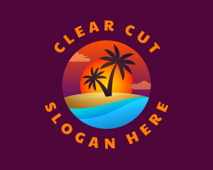 Tropical Island Beach logo design