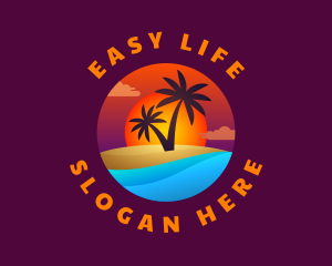 Tropical Island Beach logo design