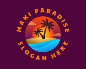 Tropical Island Beach logo design