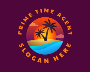 Tropical Island Beach logo design