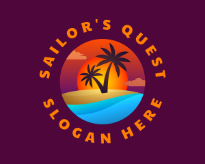 Tropical Island Beach logo design