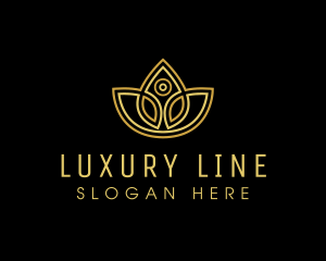 Gold Luxury Flower Spa logo design