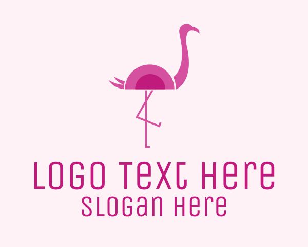 Pink Flamingo logo example 1
