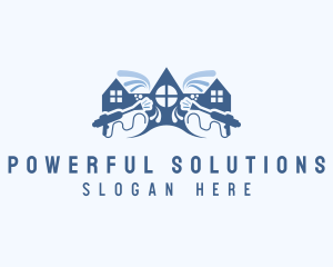 Mansion Pressure Washer Cleaning logo design