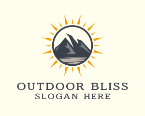 Outdoor Mountain Sunrise  logo design