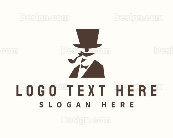 Gentleman Hat Mustache Logo