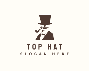 Gentleman Hat Mustache logo design