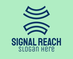 Blue Wifi Signal logo design