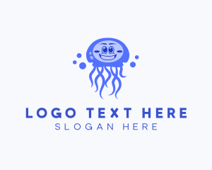 Happy Jellyfish  Aquarium Logo