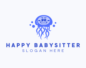 Happy Jellyfish  Aquarium logo design