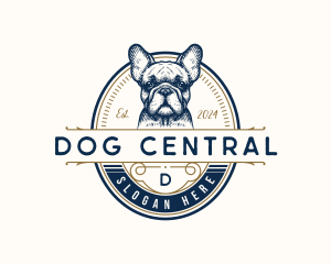 French Bulldog Pet Grooming logo design