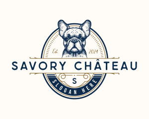 French Bulldog Pet Grooming logo design