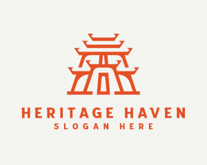 Asian Landmark Temple logo design