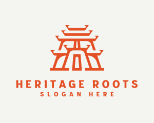 Asian Landmark Temple logo design