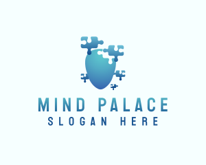  Puzzle Mental Head logo design