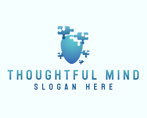  Puzzle Mental Head logo design