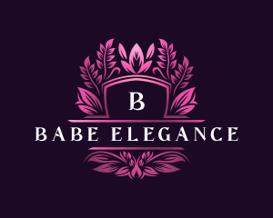 Elegant Floral Shield logo design