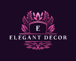 Elegant Floral Shield logo design