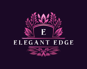 Elegant Floral Shield logo design