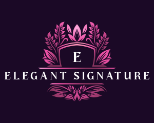 Elegant Floral Shield logo design