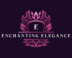 Elegant Floral Shield logo design