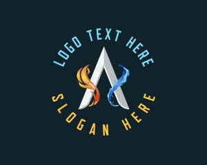 Hydro Flame Energy Letter A logo