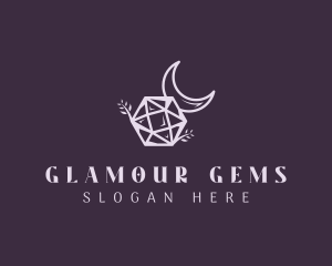 Moon Ruby Gemstone logo design