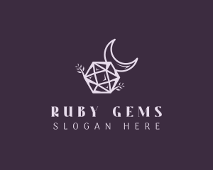 Moon Ruby Gemstone logo design