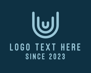 Minimalist Outline Brand Letter U logo design