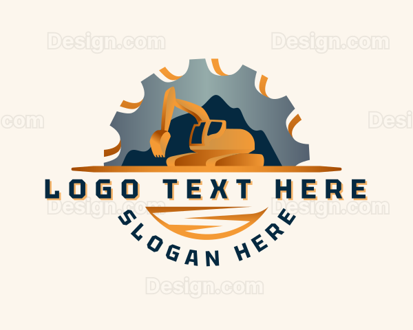 Gear Excavator Backhoe Logo