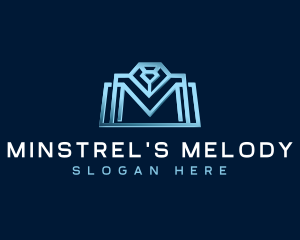 Diamond Gem Letter M logo design