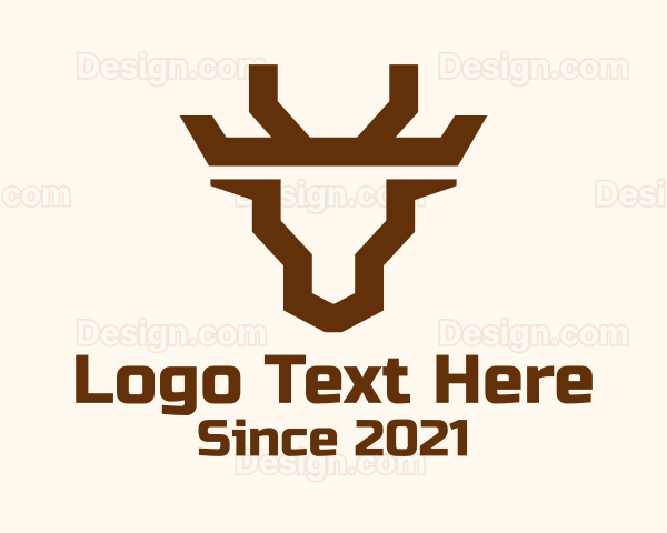 Geometric Minimalist Buffalo Logo