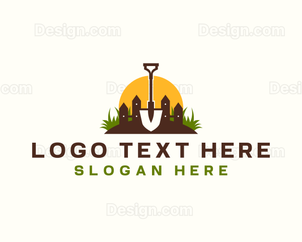 Shovel Gardening Lawn Logo