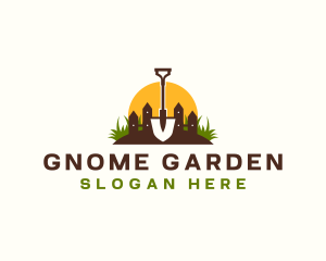 Shovel Gardening Lawn logo design