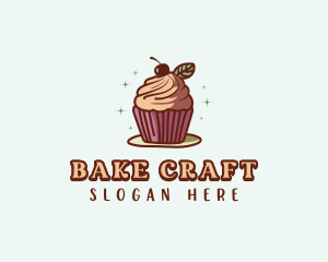 Cherry Cupcake Dessert logo design