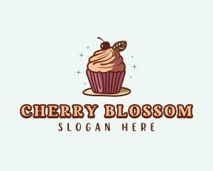 Cherry Cupcake Dessert logo design