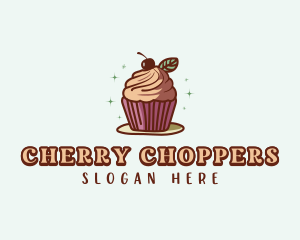 Cherry Cupcake Dessert logo design