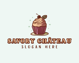 Cherry Cupcake Dessert logo design