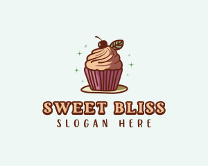 Cherry Cupcake Dessert logo design