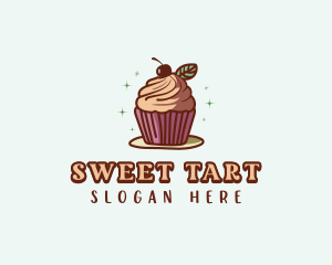 Cherry Cupcake Dessert logo design