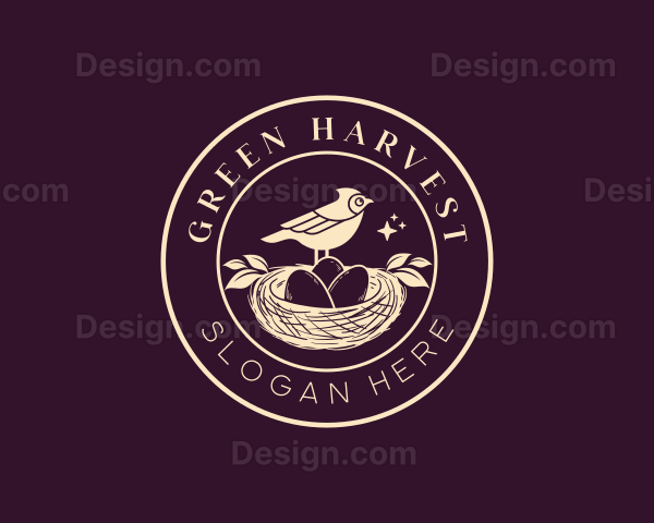 Bird Egg Nest Logo