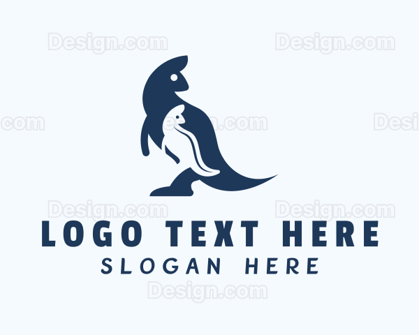 Blue Kangaroo & Joey Logo