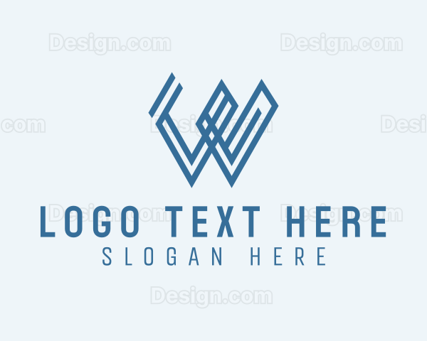 Geometric Outline Letter W Company Logo