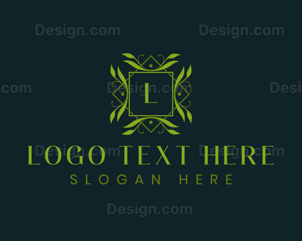 Elegant Ornamental Leaf Logo